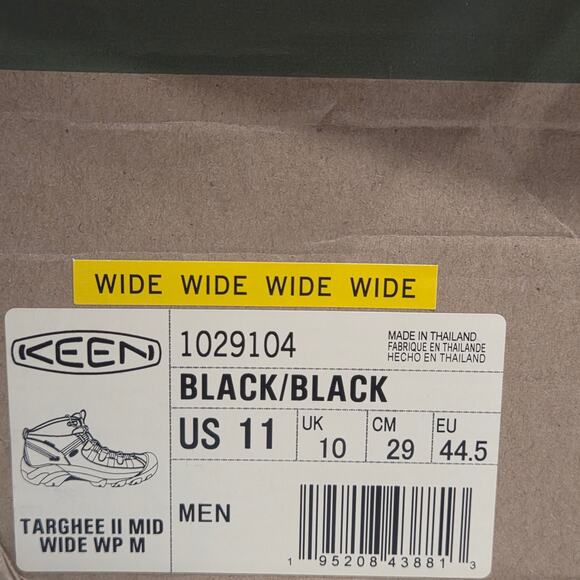 Keen Targhee II Mid Waterproof Size 11 Wide Men\'s Triple Black 1029104 main image 8
